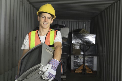Low-carbon van and team loading segregated garden waste for transfer